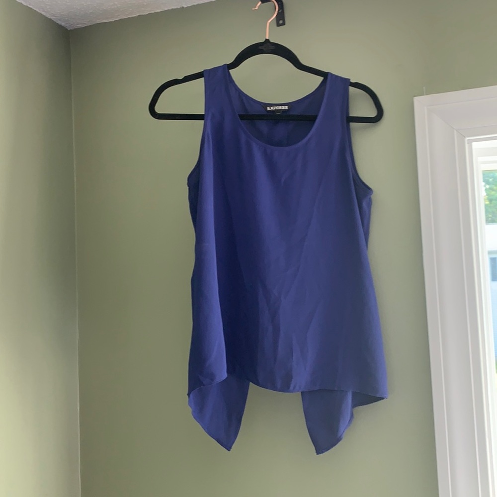 Express Blue Open Back Tank Top
